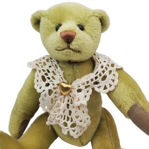 Ganz Clementine Teddy Bear Cottage Collectibles 1999 Chien Crochet Collar Heart